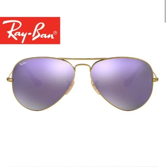 Ray-Ban Gold Frame with Purple Lenses Sunglasses Ray-Ban Gold Frame Sunglasses with Purple Lenses  main image 4